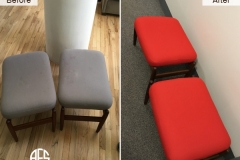 bench stool chair upholstery change re-upholstery