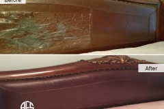 Bed Headboard Leather Vinyl Cracking Peeling Wear and Tear Discoloration upholstery Repair replacing restoring
